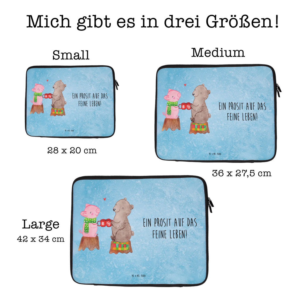 Notebook Tasche Glühschwein Sause Notebook Tasche, Laptop, Computertasche, Tasche, Notebook-Tasche, Notebook-Reisehülle, Notebook Schutz, Winter, Weihnachten, Weihnachtsdeko, Nikolaus, Advent, Heiligabend, Wintermotiv, Prost, Alles Gute, Weihnachtszeit, Schwein, Bär