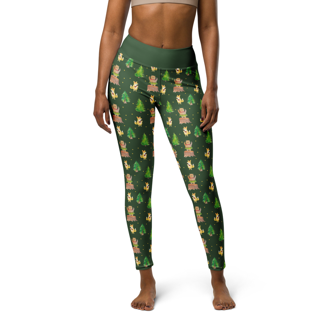 Yogahose Waldtiere Aloha Muster Yogapants, Yogaleggings, Yogaleggins, Yogahose Damen, Yogahose, Frauen, Yogahose Mädchen, Yogahose Kinder, Yogahose Herren, Yogahose Männer, Tiermotive, Gute Laune, lustige Sprüche, Tiere, Wald, Waldtiere, Musik, Aloha, Bär, Hase, Igel, Tanzen, Leben, Lachen