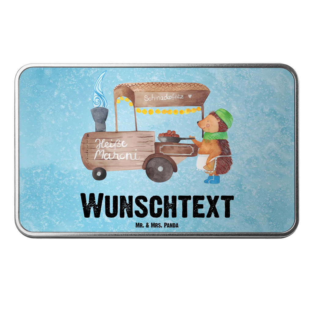 Personalisierte Metalldose Igel Maronen Personalisierte Metalldose, Dose mit Namen, Namensdose, Kiste mit Namen, Namenskiste, Winter, Weihnachten, Weihnachtsdeko, Nikolaus, Advent, Heiligabend, Wintermotiv, Maronen, Weihnachtsmarkt, Kastanien, Duft