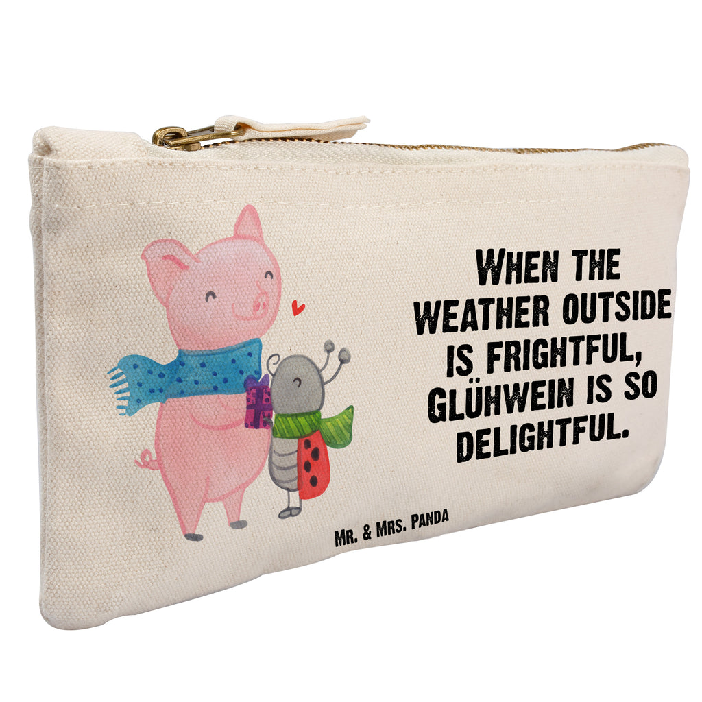 Schminktasche Glühschwein Smörle Schminktasche, Kosmetiktasche, Kosmetikbeutel, Stiftemäppchen, Etui, Federmappe, Makeup, XXL, Schminketui, Kosmetiketui, Schlamperetui, Winter, Weihnachten, Weihnachtsdeko, Nikolaus, Advent, Heiligabend, Wintermotiv, Handgezeichnetes Glühschwein, Kreatives Glühschwein Design, Winterlicher Glühwein Spruch, Glühwein Liebhaber Geschenk, Herzliches Marienkäfer Motiv, Marienkäfer in Winterkleidung, Glühwein ist köstlich Spruch, Smörle der stolze Marienkäfer, Süßer Marienkäfer gibt Geschenk, Romantische Geschenkidee Glühwein