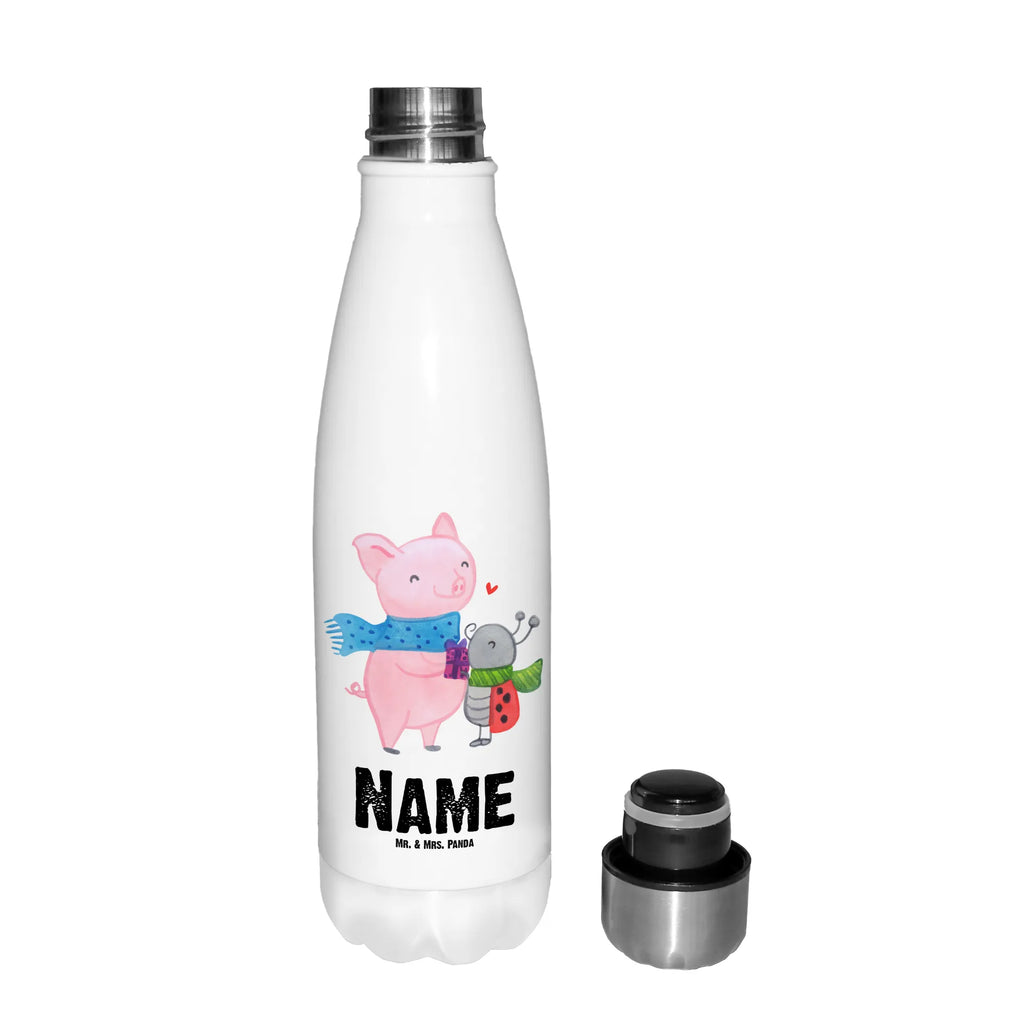 Personalisierte Thermosflasche Glühschwein Smörle Personalisierte Isolierflasche, Personalisierte Thermoflasche, Personalisierte Trinkflasche, Trinkflasche Mit Namen, Wunschname, Bedrucken, Namensflasche, Winter, Weihnachten, Weihnachtsdeko, Nikolaus, Advent, Heiligabend, Wintermotiv, Handgezeichnetes Glühschwein, Kreatives Glühschwein Design, Winterlicher Glühwein Spruch, Glühwein Liebhaber Geschenk, Herzliches Marienkäfer Motiv, Marienkäfer in Winterkleidung, Glühwein ist köstlich Spruch, Smörle der stolze Marienkäfer, Süßer Marienkäfer gibt Geschenk, Romantische Geschenkidee Glühwein