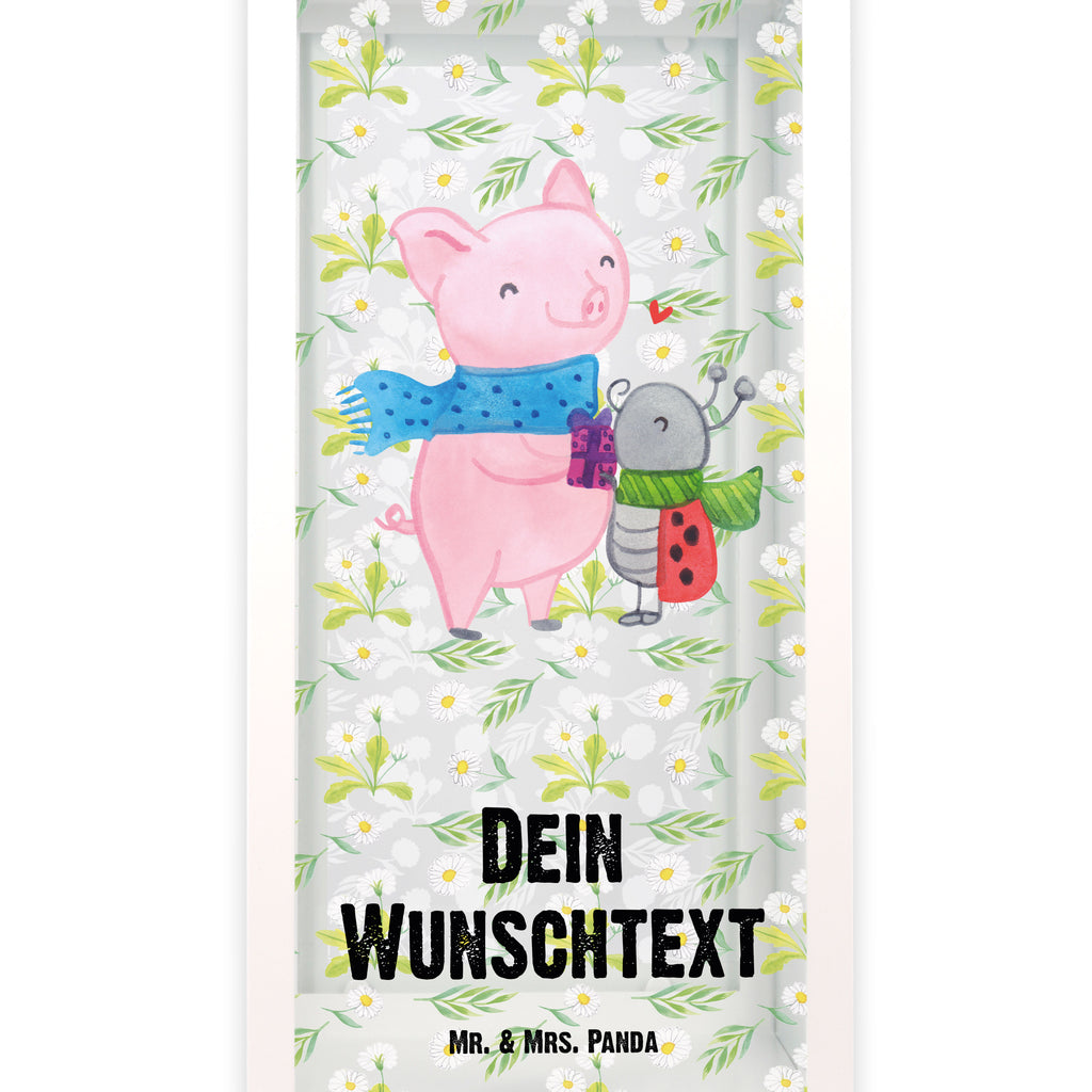 Personalisierte Deko Laterne Glühschwein Smörle Gartenlampe, Gartenleuchte, Gartendekoration, Gartenlicht, Laterne kleine Laternen, XXL Laternen, Laterne groß, Winter, Weihnachten, Weihnachtsdeko, Nikolaus, Advent, Heiligabend, Wintermotiv, Handgezeichnetes Glühschwein, Kreatives Glühschwein Design, Winterlicher Glühwein Spruch, Glühwein Liebhaber Geschenk, Herzliches Marienkäfer Motiv, Marienkäfer in Winterkleidung, Glühwein ist köstlich Spruch, Smörle der stolze Marienkäfer, Süßer Marienkäfer gibt Geschenk, Romantische Geschenkidee Glühwein