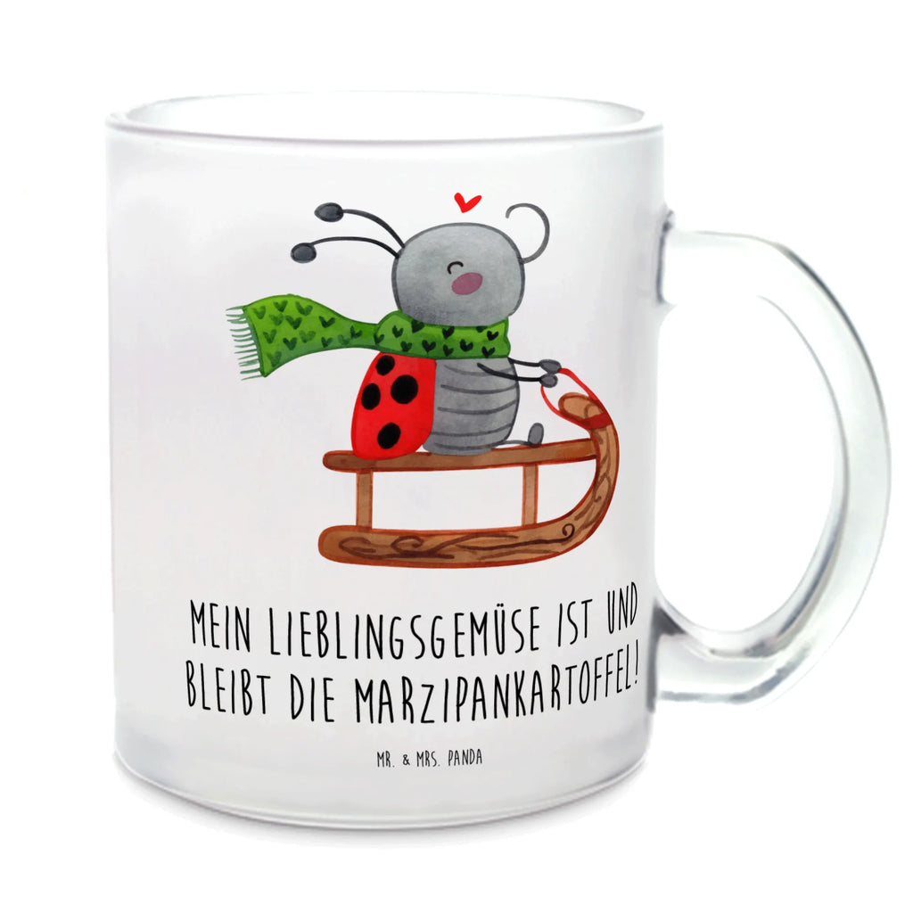 Teetasse Smörle Rodeln Teetasse, Teeglas, Teebecher, Tasse mit Henkel, Tasse, Glas Teetasse, Teetasse aus Glas, Winter, Weihnachten, Weihnachtsdeko, Nikolaus, Advent, Heiligabend, Wintermotiv, Schlittenfahren, Smörle, Marzipan