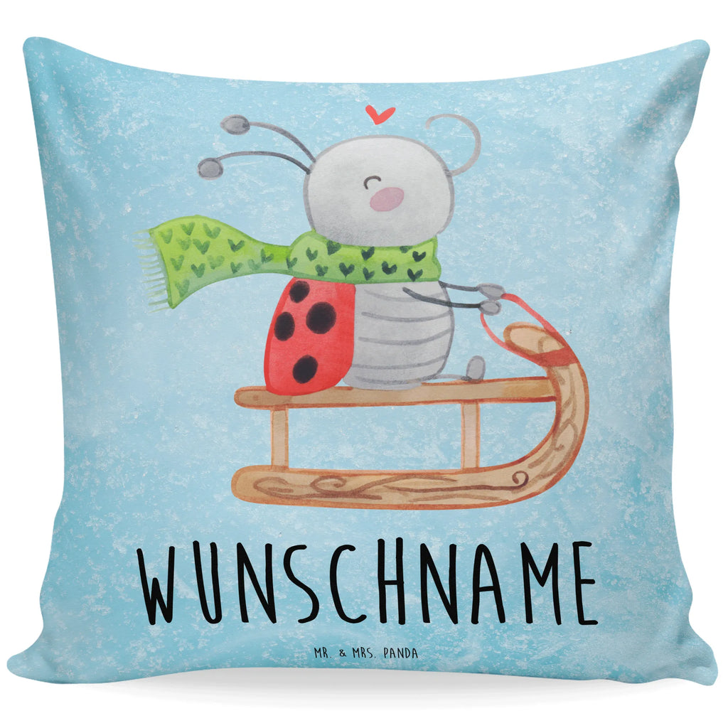 Personalisiertes Kissen Smörle Rodeln Kissen, personalisiert, Name, Wunschname, bedrucken, Kopfkissen, Winter, Weihnachten, Weihnachtsdeko, Nikolaus, Advent, Heiligabend, Wintermotiv, Schlittenfahren, Smörle, Marzipan