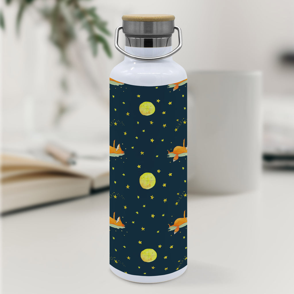 Trinkflasche Fuchs Sterne Muster Thermosflasche, Isolierflasche, Edelstahl, Trinkflasche, isoliert, Wamrhaltefunktion, Sportflasche, Flasche zum Sport, Sportlerflasche, Fuchs, Füchse, tröstende Worte, Spruch positiv, Spruch schön, Romantik, Always Look on the Bright Side of Life