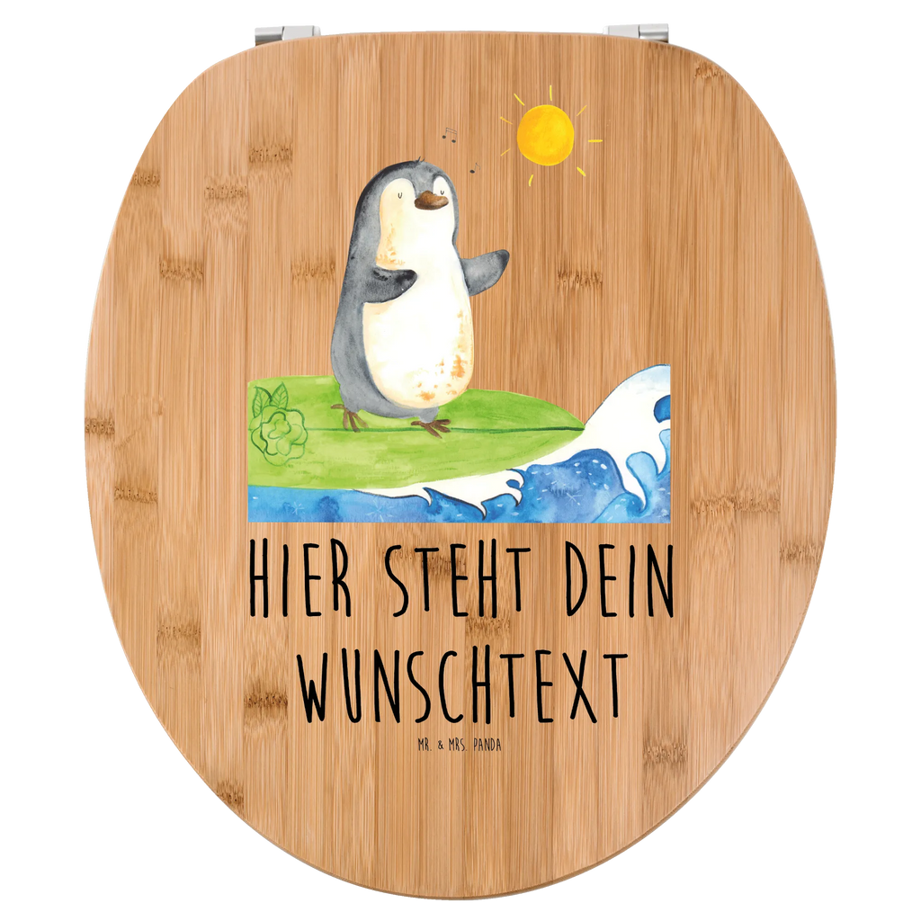 Personalisierter WC Sitz Motiv Pinguin Surfer Personalisierte Klobrille, Personalisierter Klodeckel, Personalisierter Toilettendeckel, Personalisierter WC-Sitz, Toilettendeckel mit Namen, WC Sitz mit Namen, Pinguin, Pinguine, surfen, Surfer, Hawaii, Urlaub, Wellen, Wellen reiten, Portugal