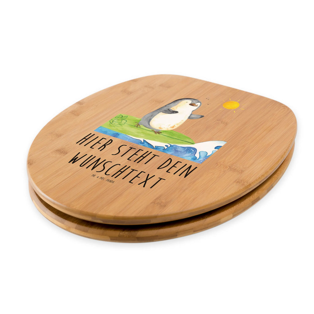 Personalisierter WC Sitz Motiv Pinguin Surfer Personalisierte Klobrille, Personalisierter Klodeckel, Personalisierter Toilettendeckel, Personalisierter WC-Sitz, Toilettendeckel mit Namen, WC Sitz mit Namen, Pinguin, Pinguine, surfen, Surfer, Hawaii, Urlaub, Wellen, Wellen reiten, Portugal