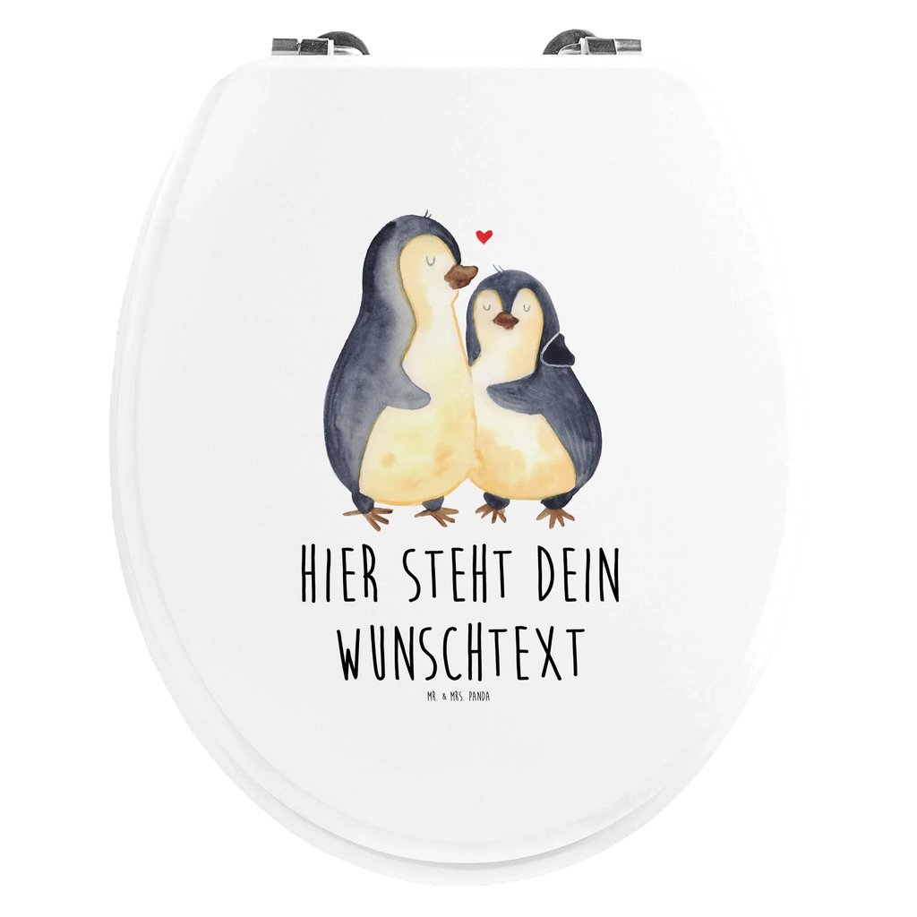 Personalisierter WC Sitz Motiv Pinguin umarmend Personalisierte Klobrille, Personalisierter Klodeckel, Personalisierter Toilettendeckel, Personalisierter WC-Sitz, Toilettendeckel mit Namen, WC Sitz mit Namen, Pinguin, Liebe, Liebespaar, Liebesbeweis, Liebesgeschenk, Verlobung, Jahrestag, Hochzeitstag, Hochzeit, Hochzeitsgeschenk