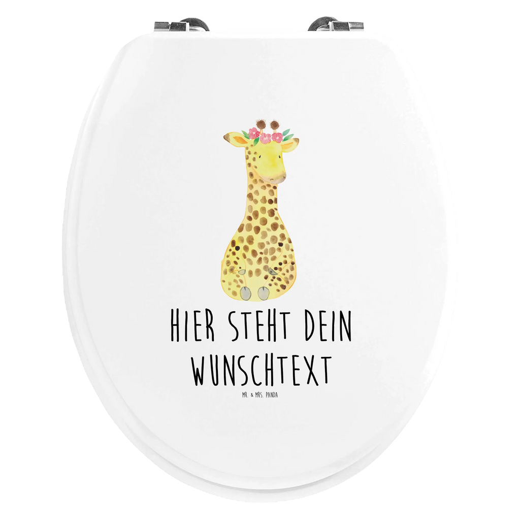 Personalisierter WC Sitz Motiv Giraffe Blumenkranz Personalisierte Klobrille, Personalisierter Klodeckel, Personalisierter Toilettendeckel, Personalisierter WC-Sitz, Toilettendeckel mit Namen, WC Sitz mit Namen, Afrika, Wildtiere, Giraffe, Blumenkranz, Abenteurer, Selbstliebe, Freundin