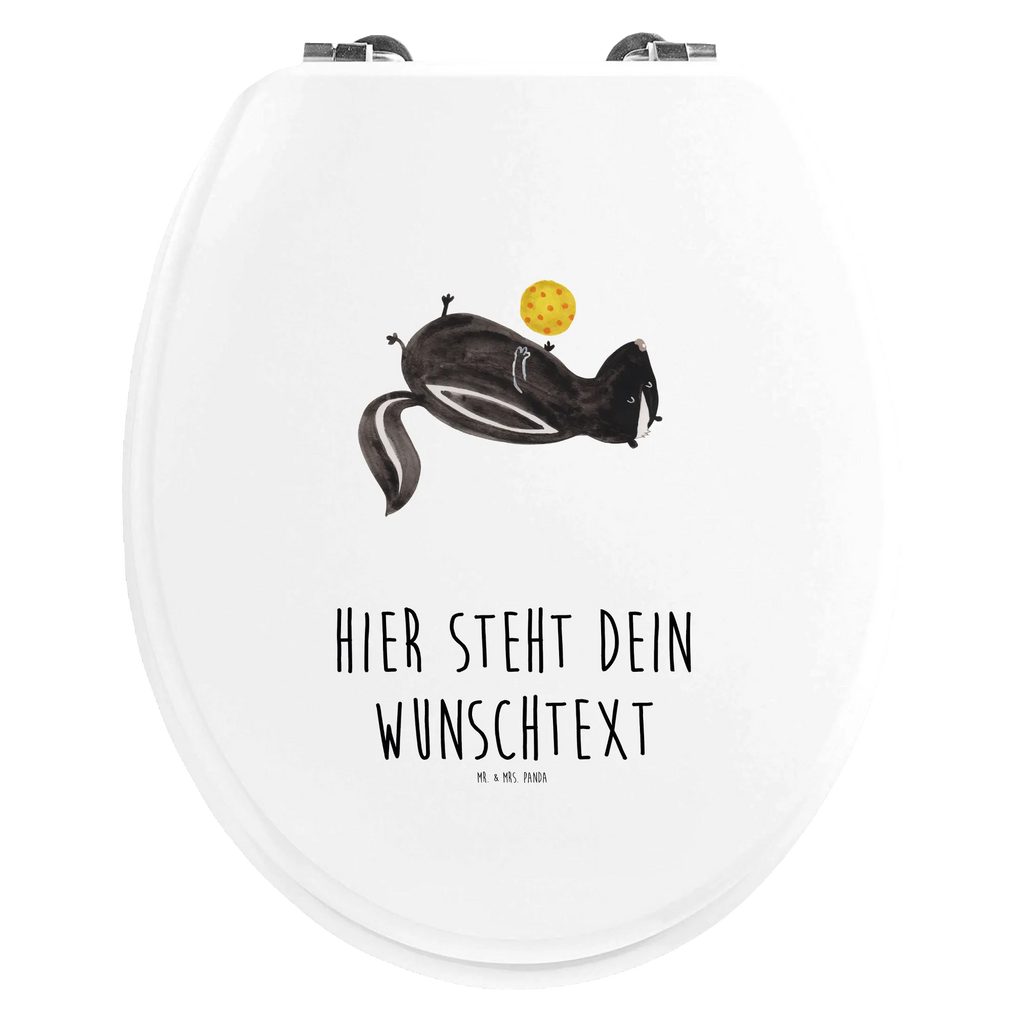 Personalisierter WC Sitz Motiv Stinktier Ball Personalisierte Klobrille, Personalisierter Klodeckel, Personalisierter Toilettendeckel, Personalisierter WC-Sitz, Toilettendeckel mit Namen, WC Sitz mit Namen, Stinktier, Skunk, Wildtier, Raubtier, Stinker, Stinki, verspielt, Weisheit