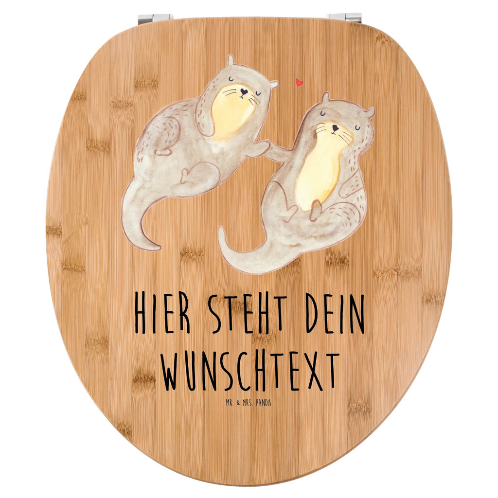 Personalisierter WC Sitz Motiv Otter händchenhaltend Personalisierte Klobrille, Personalisierter Klodeckel, Personalisierter Toilettendeckel, Personalisierter WC-Sitz, Toilettendeckel mit Namen, WC Sitz mit Namen, Otter, Fischotter, Seeotter, Otter Seeotter See Otter