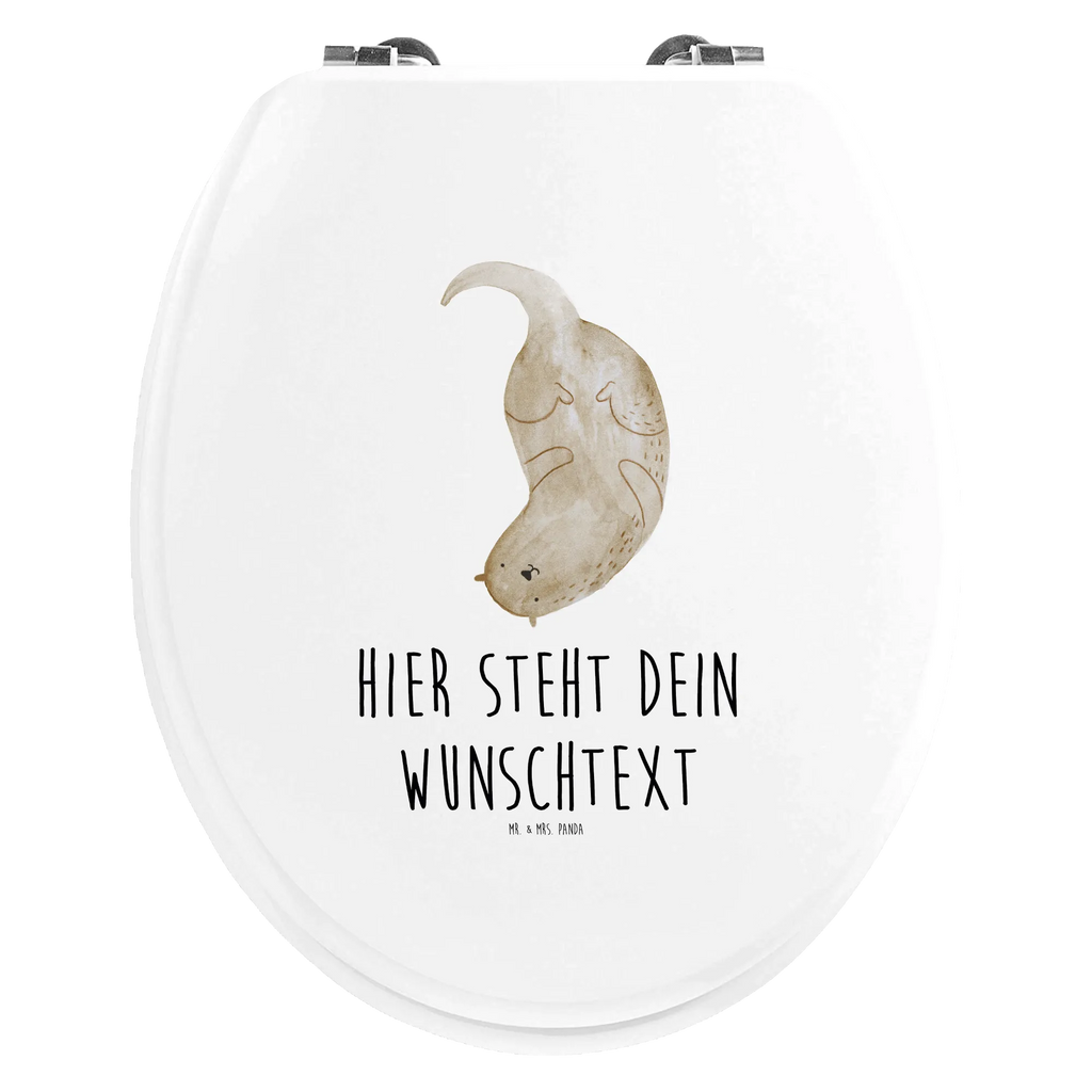 Personalisierter WC Sitz Motiv Otter kopfüber Personalisierte Klobrille, Personalisierter Klodeckel, Personalisierter Toilettendeckel, Personalisierter WC-Sitz, Toilettendeckel mit Namen, WC Sitz mit Namen, Otter, Fischotter, Seeotter, Otter Seeotter See Otter