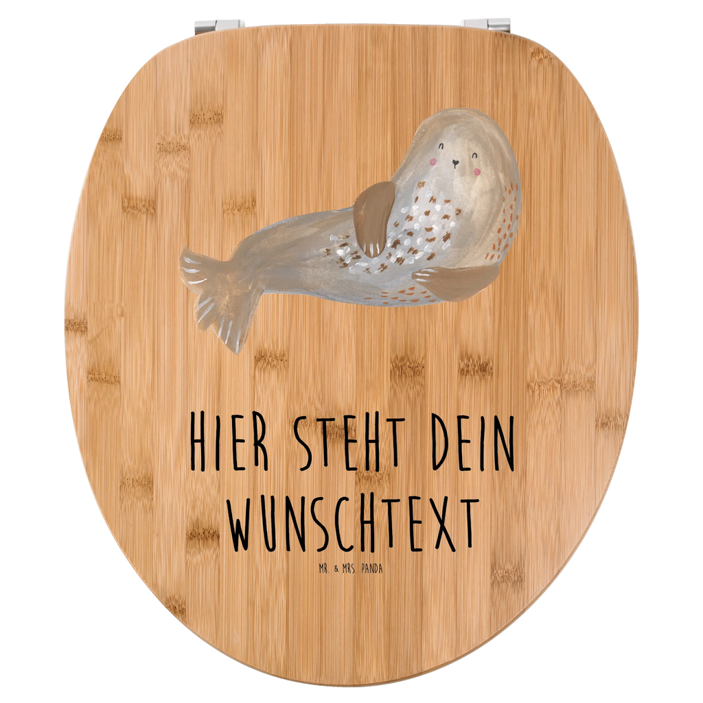 Personalisierter WC Sitz Motiv Robbe lachend Personalisierte Klobrille, Personalisierter Klodeckel, Personalisierter Toilettendeckel, Personalisierter WC-Sitz, Toilettendeckel mit Namen, WC Sitz mit Namen, Tiermotive, Gute Laune, lustige Sprüche, Tiere, Robbe, Robben, Seehund, Strand, Meerestier, Ostsee, Nordsee