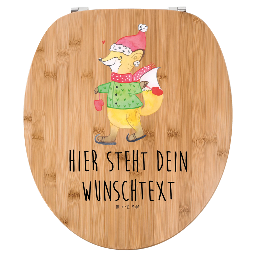 Personalisierter WC Sitz Motiv Fuchs  Schlittschuhe Personalisierte Klobrille, Personalisierter Klodeckel, Personalisierter Toilettendeckel, Personalisierter WC-Sitz, Toilettendeckel mit Namen, WC Sitz mit Namen, Winter, Weihnachten, Weihnachtsdeko, Nikolaus, Advent, Heiligabend, Wintermotiv, Weihnachtsmann, Weihnachtstage, Weihnachtsbaum, Tannenbaum, Weihnachtszeit