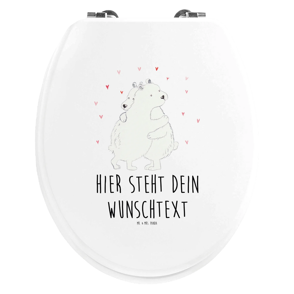 Personalisierter WC Sitz Motiv Eisbär Umarmen Personalisierte Klobrille, Personalisierter Klodeckel, Personalisierter Toilettendeckel, Personalisierter WC-Sitz, Toilettendeckel mit Namen, WC Sitz mit Namen, Tiermotive, Gute Laune, lustige Sprüche, Tiere