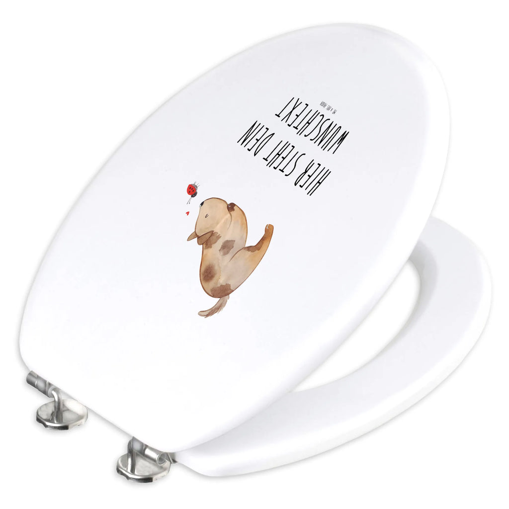 Personalisierter WC Sitz Motiv Hund Marienkäfer Personalisierte Klobrille, Personalisierter Klodeckel, Personalisierter Toilettendeckel, Personalisierter WC-Sitz, Toilettendeckel mit Namen, WC Sitz mit Namen, Hund, Hundemotiv, Haustier, Hunderasse, Tierliebhaber, Hundebesitzer, Sprüche, Hunde, Hundespruch, Marienkäfer, Mischling, Mischlinghund