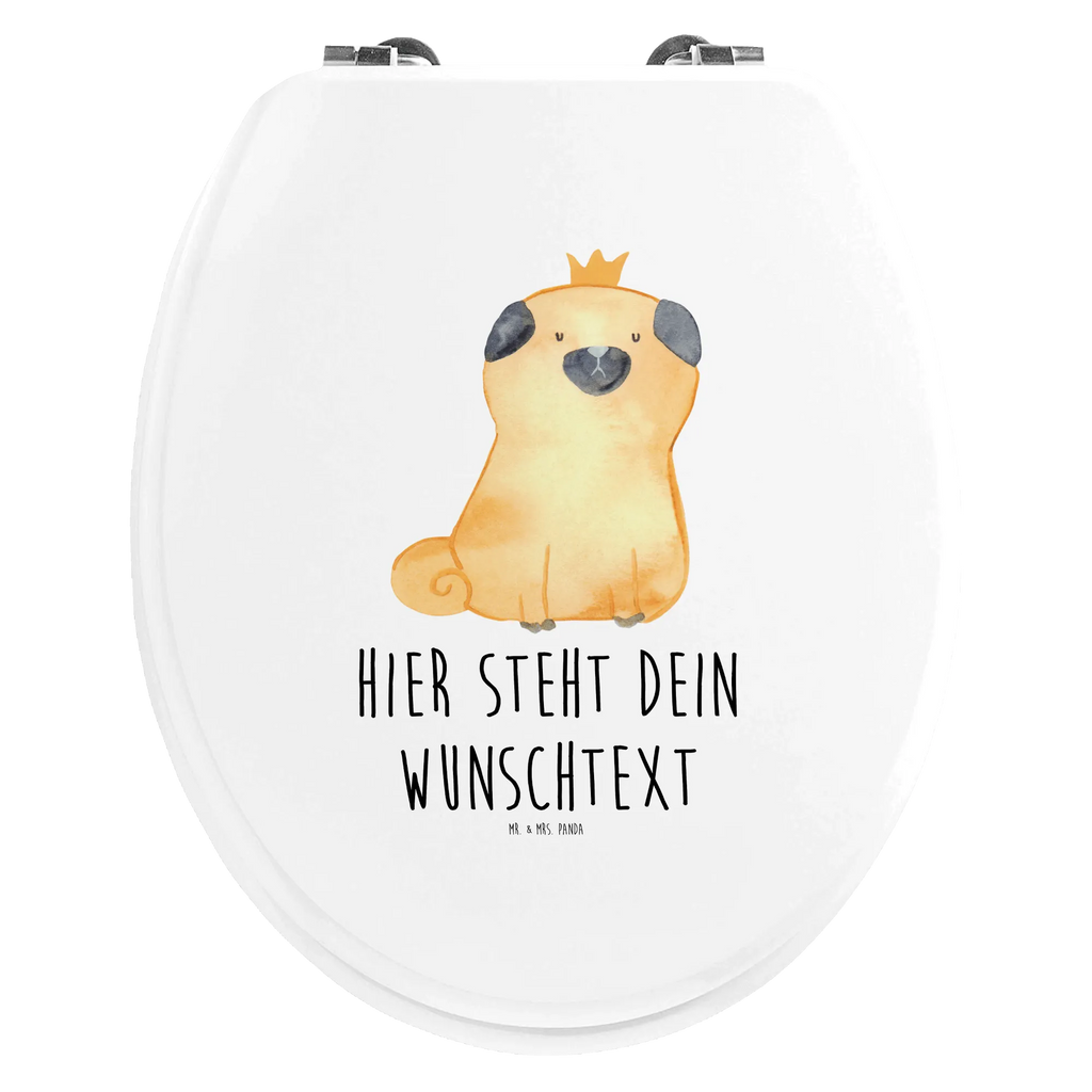 Personalisierter WC Sitz Motiv Mops Krone Personalisierte Klobrille, Personalisierter Klodeckel, Personalisierter Toilettendeckel, Personalisierter WC-Sitz, Toilettendeckel mit Namen, WC Sitz mit Namen, Hund, Hundemotiv, Haustier, Hunderasse, Tierliebhaber, Hundebesitzer, Sprüche, Mops, allergisch, kinderlos, Hausregel, Hundebesitzer. Spruch, lustig