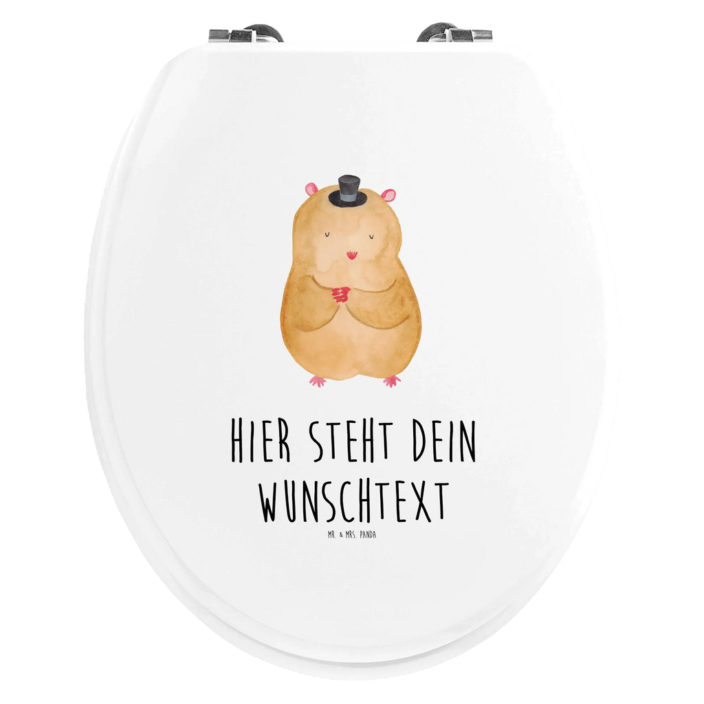 Personalisierter WC Sitz Motiv Hamster mit Hut Personalisierte Klobrille, Personalisierter Klodeckel, Personalisierter Toilettendeckel, Personalisierter WC-Sitz, Toilettendeckel mit Namen, WC Sitz mit Namen, Tiermotive, Gute Laune, lustige Sprüche, Tiere, Hamster, Hut, Magier, Zylinder, Zwerghamster, Zauberer