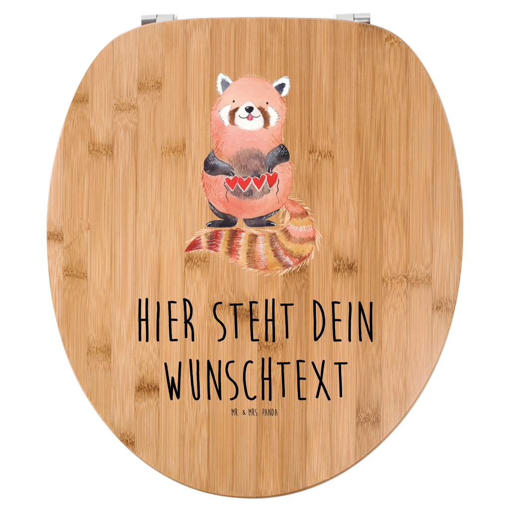 Personalisierter WC Sitz Motiv Roter Panda Personalisierte Klobrille, Personalisierter Klodeckel, Personalisierter Toilettendeckel, Personalisierter WC-Sitz, Toilettendeckel mit Namen, WC Sitz mit Namen, Tiermotive, Gute Laune, lustige Sprüche, Tiere, Panda, Liebe, Rot, Herz, Liebling, Lieblingsmensch