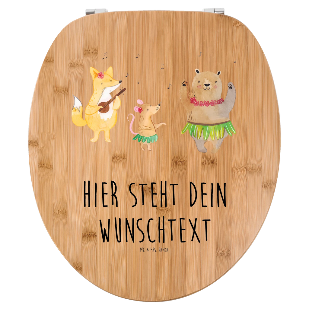 Personalisierter WC Sitz Motiv Waldtiere Aloha Personalisierte Klobrille, Personalisierter Klodeckel, Personalisierter Toilettendeckel, Personalisierter WC-Sitz, Toilettendeckel mit Namen, WC Sitz mit Namen, Tiermotive, Gute Laune, lustige Sprüche, Tiere, Wald, Waldtiere, Musik, Aloha, Bär, Hase, Igel, Tanzen, Leben, Lachen