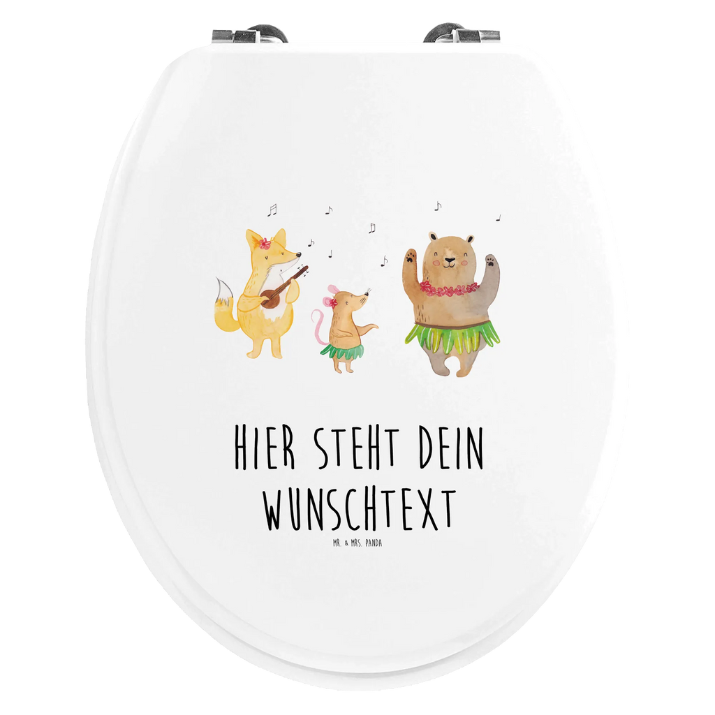 Personalisierter WC Sitz Motiv Waldtiere Aloha Personalisierte Klobrille, Personalisierter Klodeckel, Personalisierter Toilettendeckel, Personalisierter WC-Sitz, Toilettendeckel mit Namen, WC Sitz mit Namen, Tiermotive, Gute Laune, lustige Sprüche, Tiere, Wald, Waldtiere, Musik, Aloha, Bär, Hase, Igel, Tanzen, Leben, Lachen