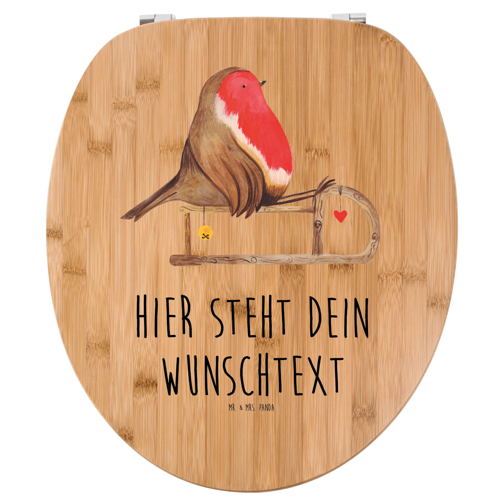 Personalisierter WC Sitz Motiv Rotkehlchen Schlitten Personalisierte Klobrille, Personalisierter Klodeckel, Personalisierter Toilettendeckel, Personalisierter WC-Sitz, Toilettendeckel mit Namen, WC Sitz mit Namen, Winter, Weihnachten, Weihnachtsdeko, Nikolaus, Advent, Heiligabend, Wintermotiv, Schlitten, Vogel