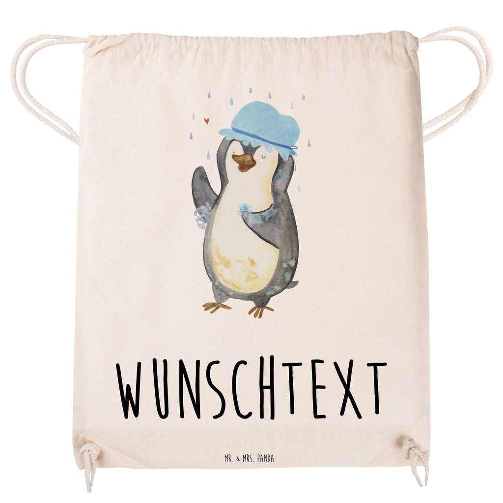 Personalisierter Sportbeutel Pinguin duscht Personalisierter Sportbeutel, Personalisierter Beutel, Personalisierte Sporttasche, Personalisierter Tasche, Personalisierter Stoffbeutel, Personalisierter Sportbeutel Kinder, Sportbeutel mit Namen, Turnbeutel mit Namen, Beutel mit Namen, Sporttasche mit Namen, Tasche mit Namen, Stoffbeutel mit Namen, Sportbeutel Kinder mit Namen, Wunschtext, Wunschnamen, Personalisierbar, Personalisierung, Pinguin, Pinguine, Dusche, duschen, Lebensmotto, Motivation, Neustart, Neuanfang, glücklich sein