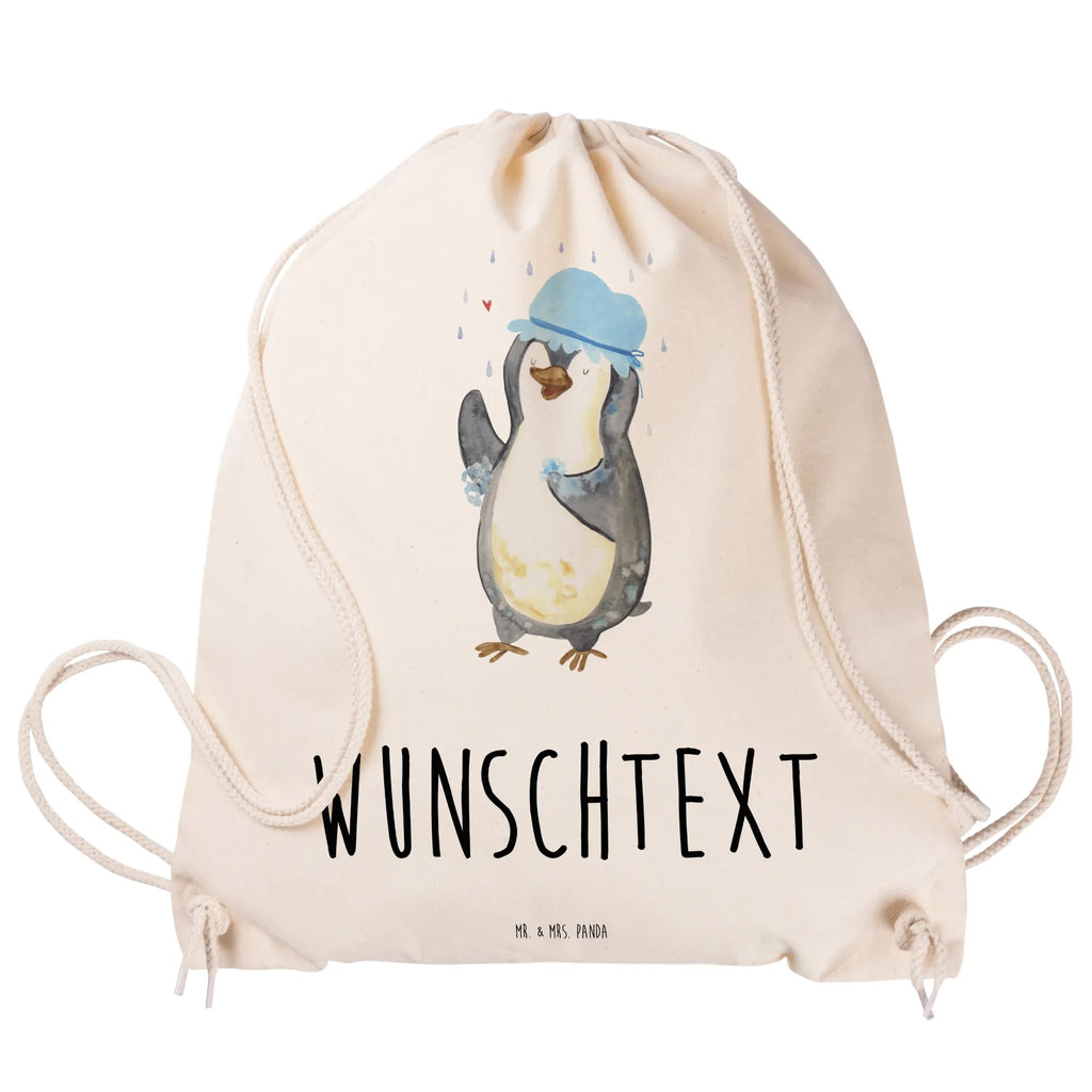 Personalisierter Sportbeutel Pinguin duscht Personalisierter Sportbeutel, Personalisierter Beutel, Personalisierte Sporttasche, Personalisierter Tasche, Personalisierter Stoffbeutel, Personalisierter Sportbeutel Kinder, Sportbeutel mit Namen, Turnbeutel mit Namen, Beutel mit Namen, Sporttasche mit Namen, Tasche mit Namen, Stoffbeutel mit Namen, Sportbeutel Kinder mit Namen, Wunschtext, Wunschnamen, Personalisierbar, Personalisierung, Pinguin, Pinguine, Dusche, duschen, Lebensmotto, Motivation, Neustart, Neuanfang, glücklich sein