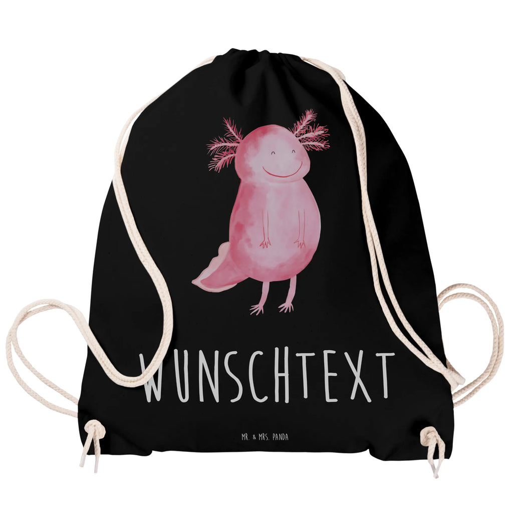 Personalisierter Sportbeutel Axolotl glücklich Personalisierter Sportbeutel, Personalisierter Beutel, Personalisierte Sporttasche, Personalisierter Tasche, Personalisierter Stoffbeutel, Personalisierter Sportbeutel Kinder, Sportbeutel mit Namen, Turnbeutel mit Namen, Beutel mit Namen, Sporttasche mit Namen, Tasche mit Namen, Stoffbeutel mit Namen, Sportbeutel Kinder mit Namen, Wunschtext, Wunschnamen, Personalisierbar, Personalisierung, Axolotl, Molch, Axolot, Schwanzlurch, Lurch, Lurche, Motivation, gute Laune