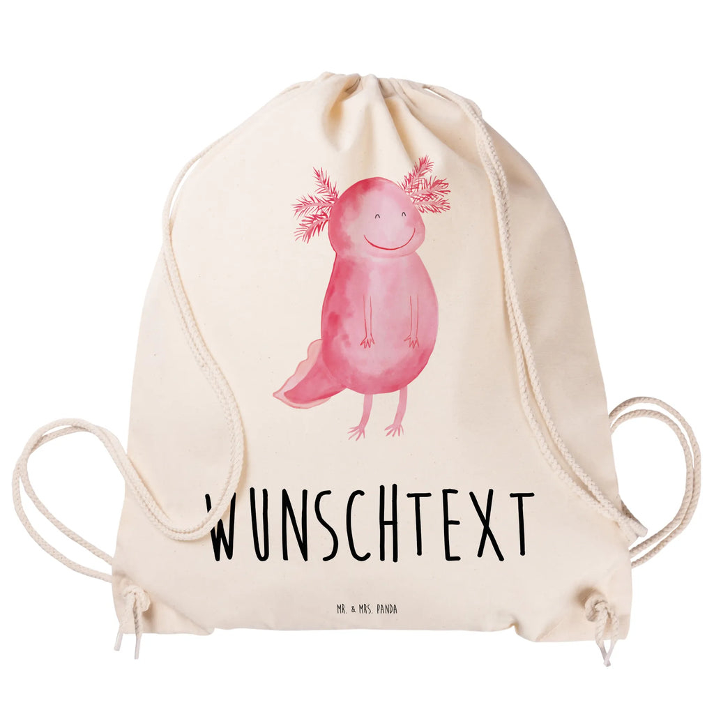 Personalisierter Sportbeutel Axolotl glücklich Personalisierter Sportbeutel, Personalisierter Beutel, Personalisierte Sporttasche, Personalisierter Tasche, Personalisierter Stoffbeutel, Personalisierter Sportbeutel Kinder, Sportbeutel mit Namen, Turnbeutel mit Namen, Beutel mit Namen, Sporttasche mit Namen, Tasche mit Namen, Stoffbeutel mit Namen, Sportbeutel Kinder mit Namen, Wunschtext, Wunschnamen, Personalisierbar, Personalisierung, Axolotl, Molch, Axolot, Schwanzlurch, Lurch, Lurche, Motivation, gute Laune