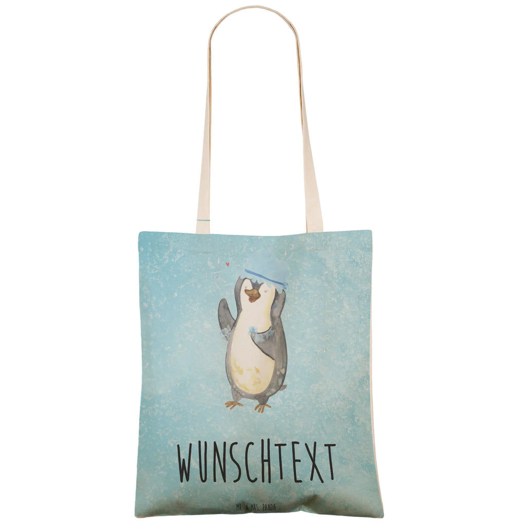 Personalisierte Einkaufstasche Pinguin duscht Personalisierte Tragetasche, Personalisierte Tasche, Personalisierter Beutel, Personalisierte Stofftasche, Personalisierte Baumwolltasche, Personalisierte Umhängetasche, Personalisierter Shopper, Personalisierte Einkaufstasche, Personalisierte Beuteltasche, Tragetasche mit Namen, Tasche mit Namen, Beutel mit Namen, Stofftasche mit Namen, Baumwolltasche mit Namen, Umhängetasche mit Namen, Shopper mit Namen, Einkaufstasche mit Namen, Beuteltasche, Wunschtext, Wunschnamen, Personalisierbar, Personalisierung, Pinguin, Pinguine, Dusche, duschen, Lebensmotto, Motivation, Neustart, Neuanfang, glücklich sein