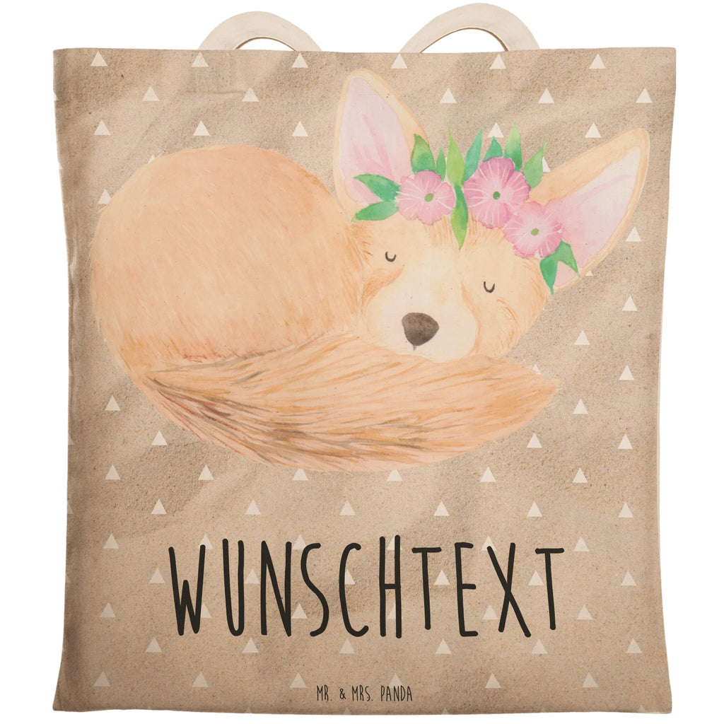 Personalisierte Einkaufstasche Wüstenfuchs Blumenkranz Personalisierte Tragetasche, Personalisierte Tasche, Personalisierter Beutel, Personalisierte Stofftasche, Personalisierte Baumwolltasche, Personalisierte Umhängetasche, Personalisierter Shopper, Personalisierte Einkaufstasche, Personalisierte Beuteltasche, Tragetasche mit Namen, Tasche mit Namen, Beutel mit Namen, Stofftasche mit Namen, Baumwolltasche mit Namen, Umhängetasche mit Namen, Shopper mit Namen, Einkaufstasche mit Namen, Beuteltasche, Wunschtext, Wunschnamen, Personalisierbar, Personalisierung, Afrika, Wildtiere, Wüste, Wüstenfuchs, Blumen, Blumenkranz, Glücklich