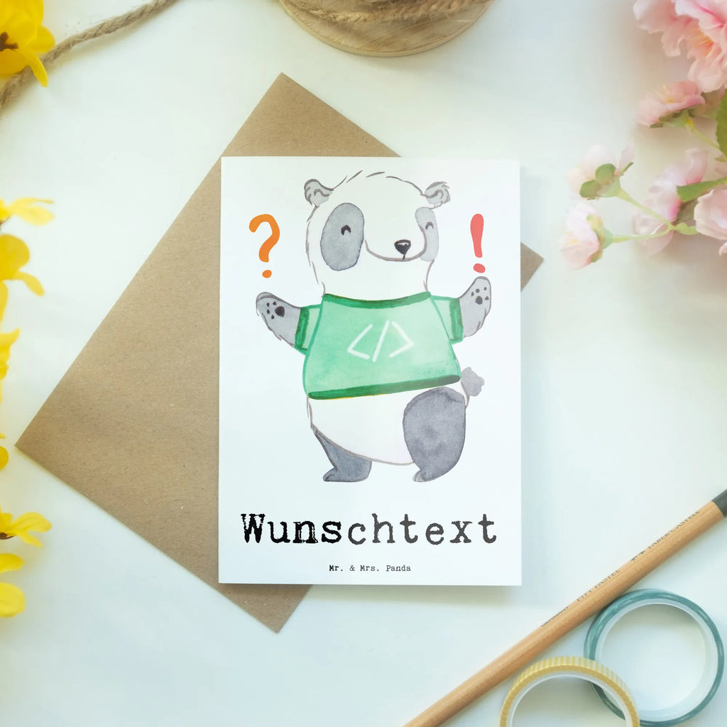 Personalisierte Grußkarte Panda Programmierer Abenteuer Personalisierte Grußkarte, Personalisiertere Klappkarte, Personalisierte Einladungskarte, Personalisierte Glückwunschkarte, Personalisierte Hochzeitskarte, Personalisierte Geburtstagskarte, Grußkarte mit Namen, Grußkarte selber drucken, Grußkarte selbst gestalten, Grußkarte mit persönlichen Nachrichten, Grußkarte als Geldgeschenk, Grußkarten personalisiert, Personalisierte Karte, Beruf, Ausbildung, Jubiläum, Abschied, Rente, Kollege, Kollegin, Geschenk, Schenken, Arbeitskollege, Mitarbeiter, Firma, Danke, Dankeschön, Panda Programmierer, Geschenk Programmierer, Programmierer Geschenk, Geschenke Berufe, Programmierer Geschenke