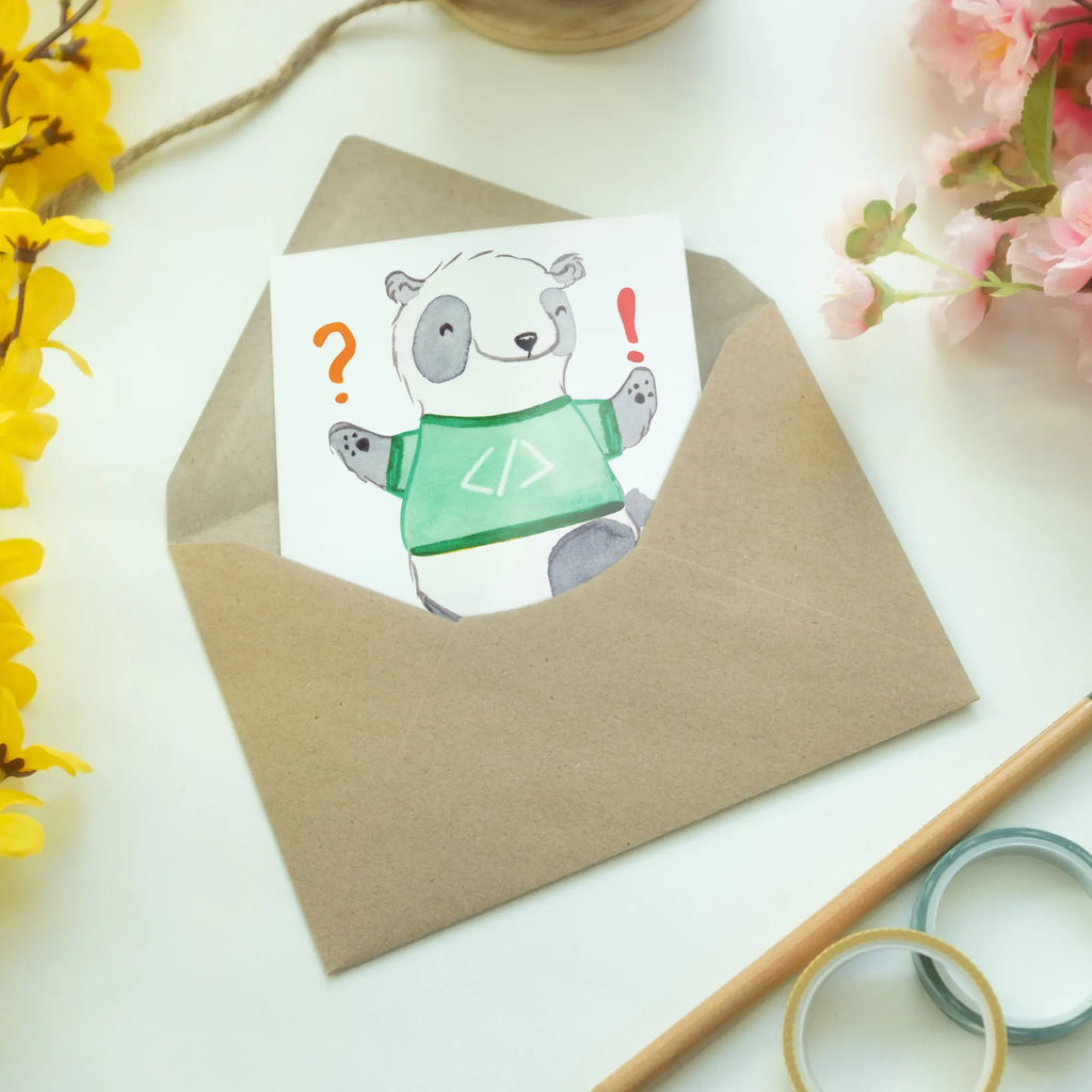 Personalisierte Grußkarte Panda Programmierer Abenteuer Personalisierte Grußkarte, Personalisiertere Klappkarte, Personalisierte Einladungskarte, Personalisierte Glückwunschkarte, Personalisierte Hochzeitskarte, Personalisierte Geburtstagskarte, Grußkarte mit Namen, Grußkarte selber drucken, Grußkarte selbst gestalten, Grußkarte mit persönlichen Nachrichten, Grußkarte als Geldgeschenk, Grußkarten personalisiert, Personalisierte Karte, Beruf, Ausbildung, Jubiläum, Abschied, Rente, Kollege, Kollegin, Geschenk, Schenken, Arbeitskollege, Mitarbeiter, Firma, Danke, Dankeschön, Panda Programmierer, Geschenk Programmierer, Programmierer Geschenk, Geschenke Berufe, Programmierer Geschenke