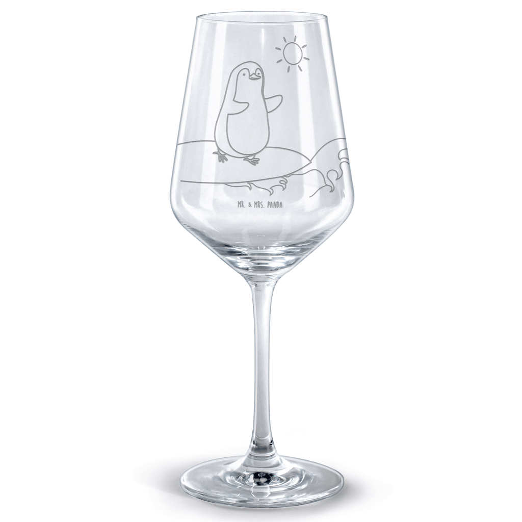 Rotwein Glas Pinguin Surfer Rotweinglas, Weinglas, Rotwein Glas, Weinglas mit Gravur, Geschenk für Weinliebhaber, Spülmaschinenfeste Weingläser, Hochwertige Weinaccessoires, Pinguin, Pinguine, surfen, Surfer, Hawaii, Urlaub, Wellen, Wellen reiten, Portugal