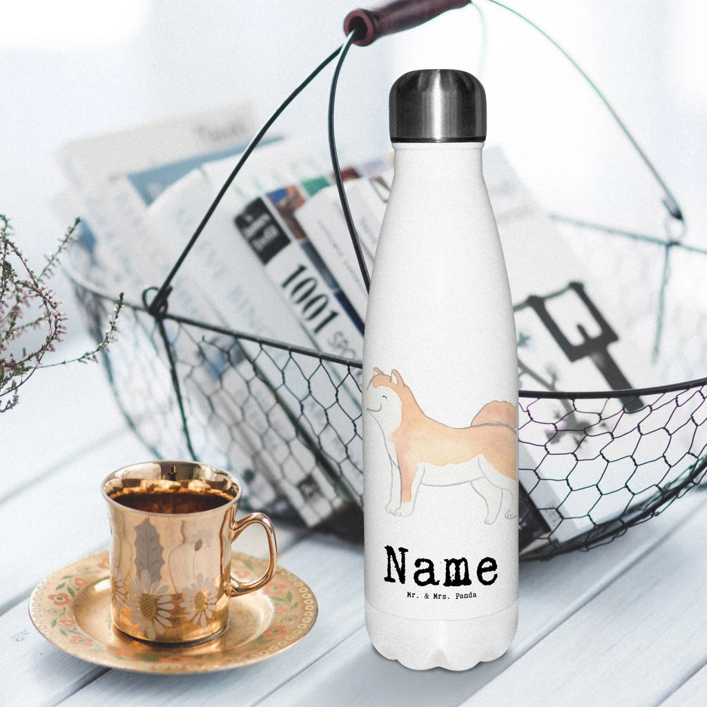 Personalisierte Thermosflasche Akita Inu Lebensretter Personalisierte Isolierflasche, Personalisierte Thermoflasche, Personalisierte Trinkflasche, Trinkflasche Mit Namen, Wunschname, Bedrucken, Namensflasche, Hund, Hunderasse, Rassehund, Hundebesitzer, Geschenk, Tierfreund, Schenken, Welpe