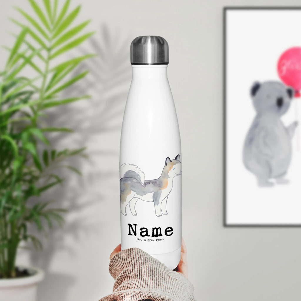 Personalisierte Thermosflasche Siberian Husky Lebensretter Personalisierte Isolierflasche, Personalisierte Thermoflasche, Personalisierte Trinkflasche, Trinkflasche Mit Namen, Wunschname, Bedrucken, Namensflasche, Hund, Hunderasse, Rassehund, Hundebesitzer, Geschenk, Tierfreund, Schenken, Welpe, Siberian Husky