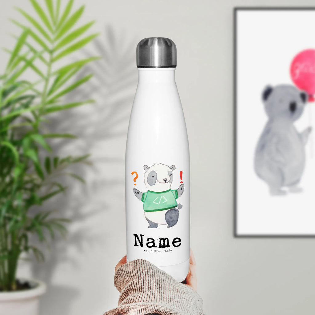 Personalisierte Thermosflasche Panda Programmierer Abenteuer Personalisierte Isolierflasche, Personalisierte Thermoflasche, Personalisierte Trinkflasche, Trinkflasche Mit Namen, Wunschname, Bedrucken, Namensflasche, Beruf, Ausbildung, Jubiläum, Abschied, Rente, Kollege, Kollegin, Geschenk, Schenken, Arbeitskollege, Mitarbeiter, Firma, Danke, Dankeschön, Panda Programmierer, Geschenk Programmierer, Programmierer Geschenk, Geschenke Berufe, Programmierer Geschenke