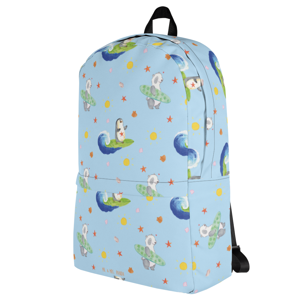 Rucksack Pinguin Surfer Muster Rucksack, Laptoprucksack, Notebookrucksack, Schulrucksack für Laptop, Arbeitsrucksack für Laptop, Reiserucksack für Laptop, Rucksack für Alltag, Rucksack für Schule, Rucksack für Uni, Rucksack für Notebook, Rucksack für Computer, wetterfester Rucksack, regenfester Rucksack, strapazierfähiger Rucksack, Pinguin, Pinguine, surfen, Surfer, Hawaii, Urlaub, Wellen, Wellen reiten, Portugal