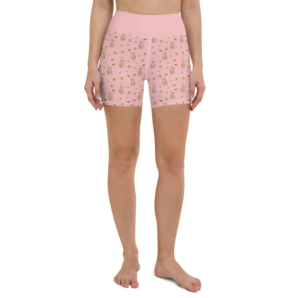 Yoga Shorts Bär Kaffee Muster Yoga Shorts, Yogashorts, Sporthose, Sportshorts, Fitnesshose, Sportshorts Damen, Yoga Shorts Damen, Yogabekleidung, Sportbekleidung, Bär, Teddy, Teddybär, Kaffee, Coffee, Bären, guten Morgen, Morgenroutine, Welt erobern, Welt retten, Motivation