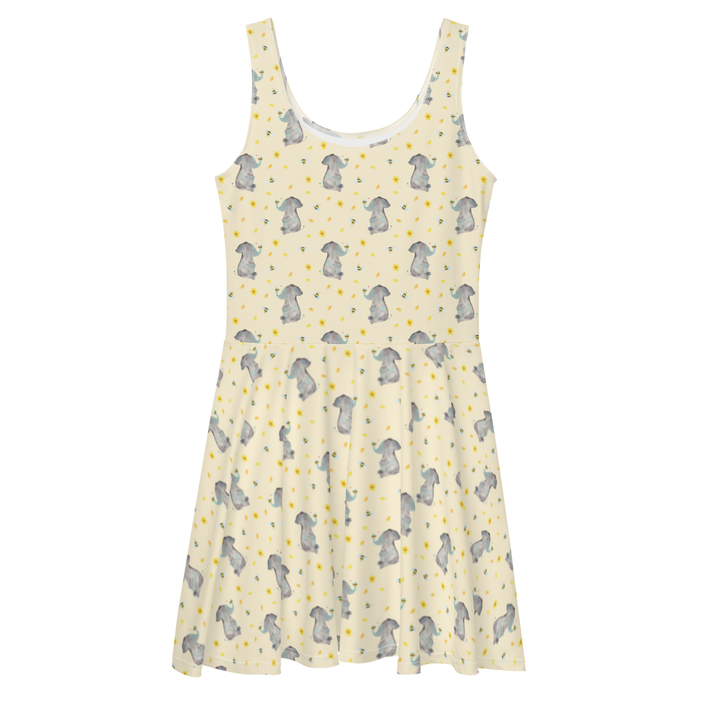 Sommerkleid Elefant Biene Muster Sommerkleid, Kleid, Skaterkleid, Tiermotive, Gute Laune, lustige Sprüche, Tiere, Elefant, Biene, Liebe, Liebesbeweis, Jahrestag, Liebesgeschenk, Heiratsantrag, Hochzeitsgeschenk, Liebesspruch