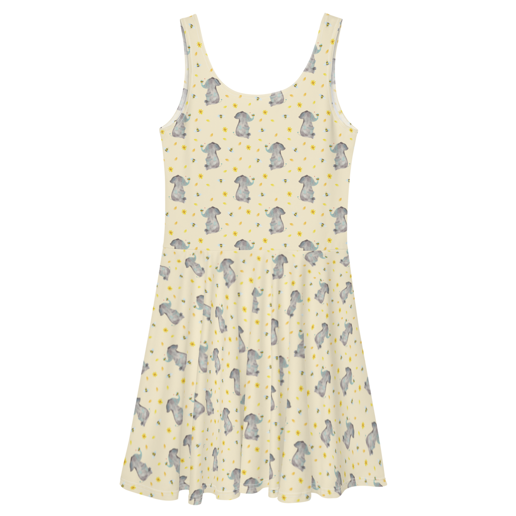 Sommerkleid Elefant Biene Muster Sommerkleid, Kleid, Skaterkleid, Tiermotive, Gute Laune, lustige Sprüche, Tiere, Elefant, Biene, Liebe, Liebesbeweis, Jahrestag, Liebesgeschenk, Heiratsantrag, Hochzeitsgeschenk, Liebesspruch