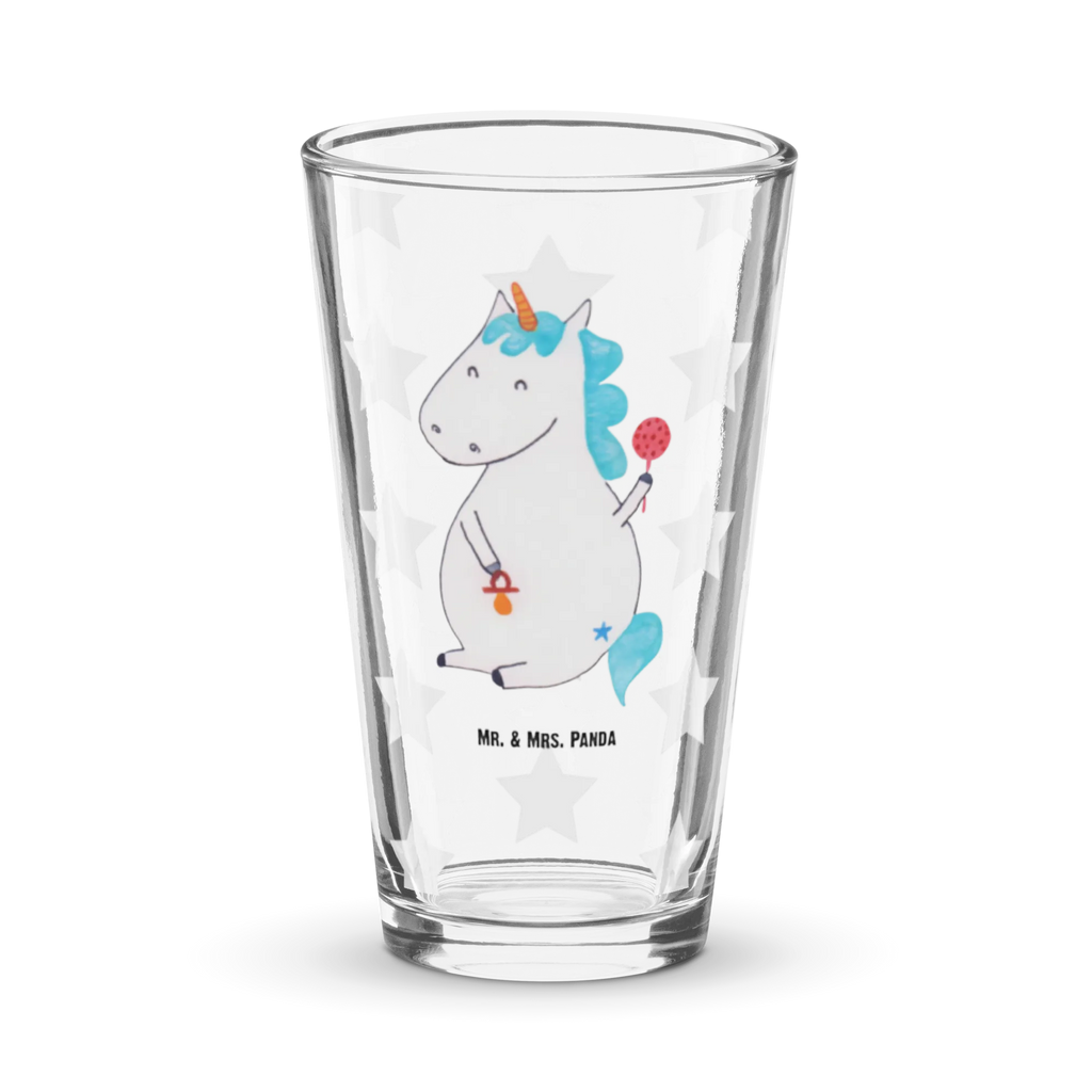 Premium Trinkglas Einhorn Baby Trinkglas, Glas, Pint Glas, Bierglas, Cocktail Glas, Wasserglas, Einhorn, Einhörner, Einhorn Deko, Pegasus, Unicorn, Mutter, Geburt, Geburtstag, erstes Kind, Baby, Babyglück, Nachwuchs, Eltern, Party, Kind, Schnuller