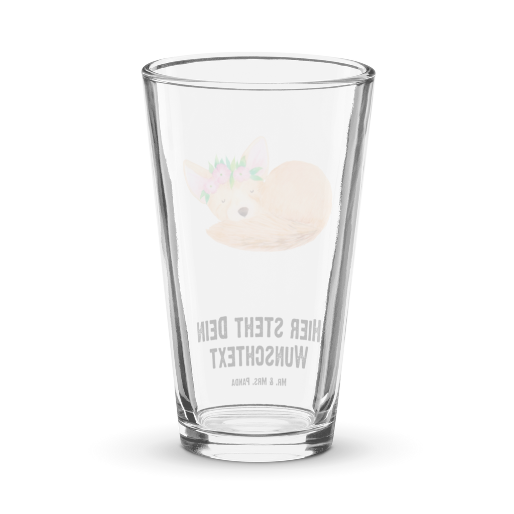 Personalisiertes Trinkglas Wüstenfuchs Blumenkranz Personalisiertes Trinkglas, Personalisiertes Glas, Personalisiertes Pint Glas, Personalisiertes Bierglas, Personalisiertes Cocktail Glas, Personalisiertes Wasserglas, Glas mit Namen, Glas selber bedrucken, Wunschtext, Selbst drucken, Wunschname, Afrika, Wildtiere, Wüste, Wüstenfuchs, Blumen, Blumenkranz, Glücklich