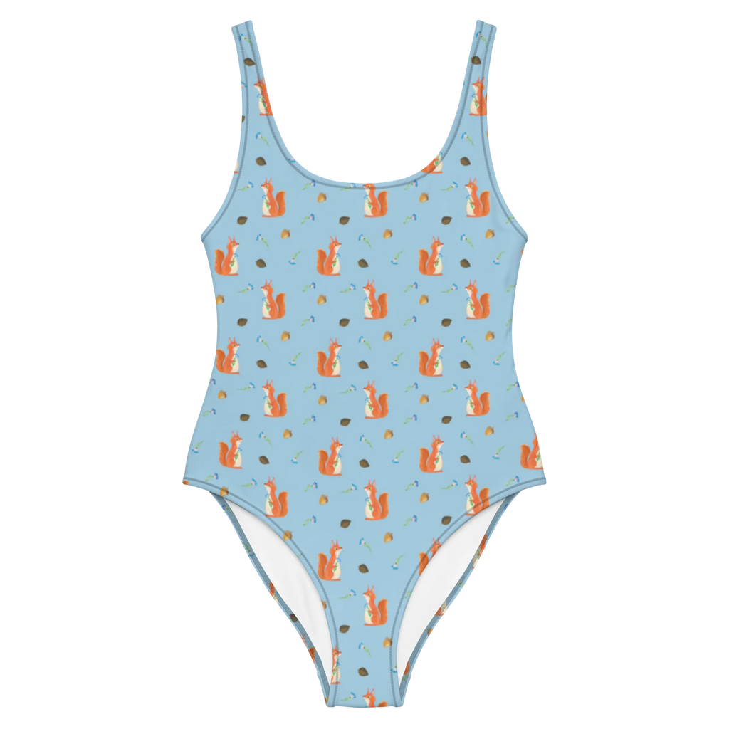 Badeanzug Eichhörnchen Blume Muster Badebekleidung, Bademode, Badeanzug, Swimsuit, Rückenfreier Badeanzug, Luxus-Bademode, Tiermotive, Gute Laune, lustige Sprüche, Tiere, Eichhörnchen, Eichhorn, Spruch positiv, Lachen, Spaß, Motivation Sprüche, Motivation Bilder, glücklich Spruch, Spruch Deko