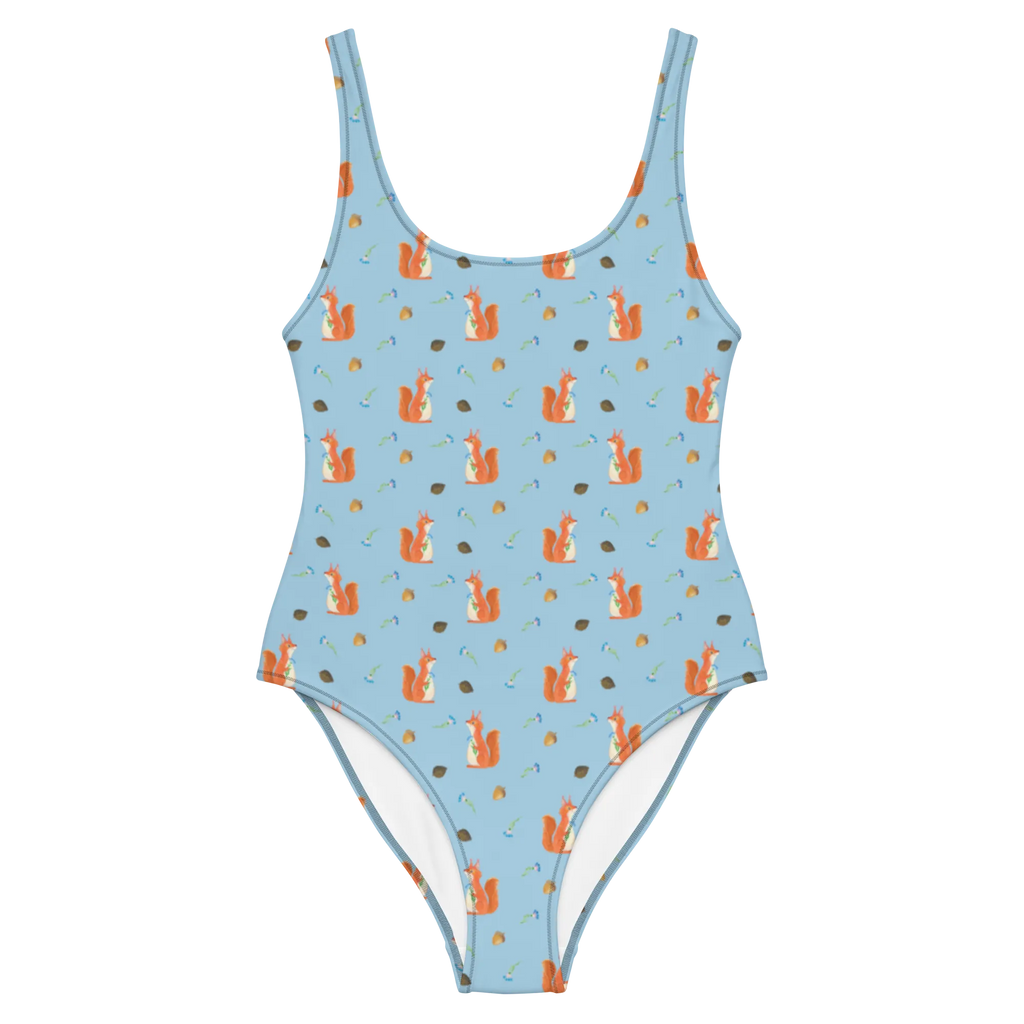 Badeanzug Eichhörnchen Blume Muster Badebekleidung, Bademode, Badeanzug, Swimsuit, Rückenfreier Badeanzug, Luxus-Bademode, Tiermotive, Gute Laune, lustige Sprüche, Tiere, Eichhörnchen, Eichhorn, Spruch positiv, Lachen, Spaß, Motivation Sprüche, Motivation Bilder, glücklich Spruch, Spruch Deko