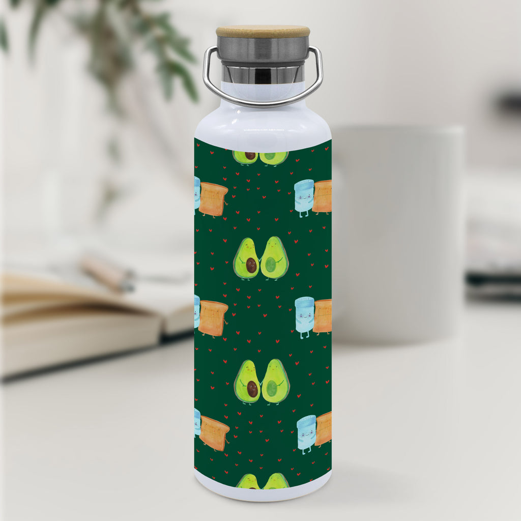 Trinkflasche Avocado Pärchen Muster Thermosflasche, Isolierflasche, Edelstahl, Trinkflasche, isoliert, Wamrhaltefunktion, Sportflasche, Flasche zum Sport, Sportlerflasche, Avocado, Veggie, Vegan, Gesund, Avocuddle, Liebe, Schwangerschaft, Familie, Babyshower, Babyparty, Hochzeit, Kinder, Avocados, Geburt