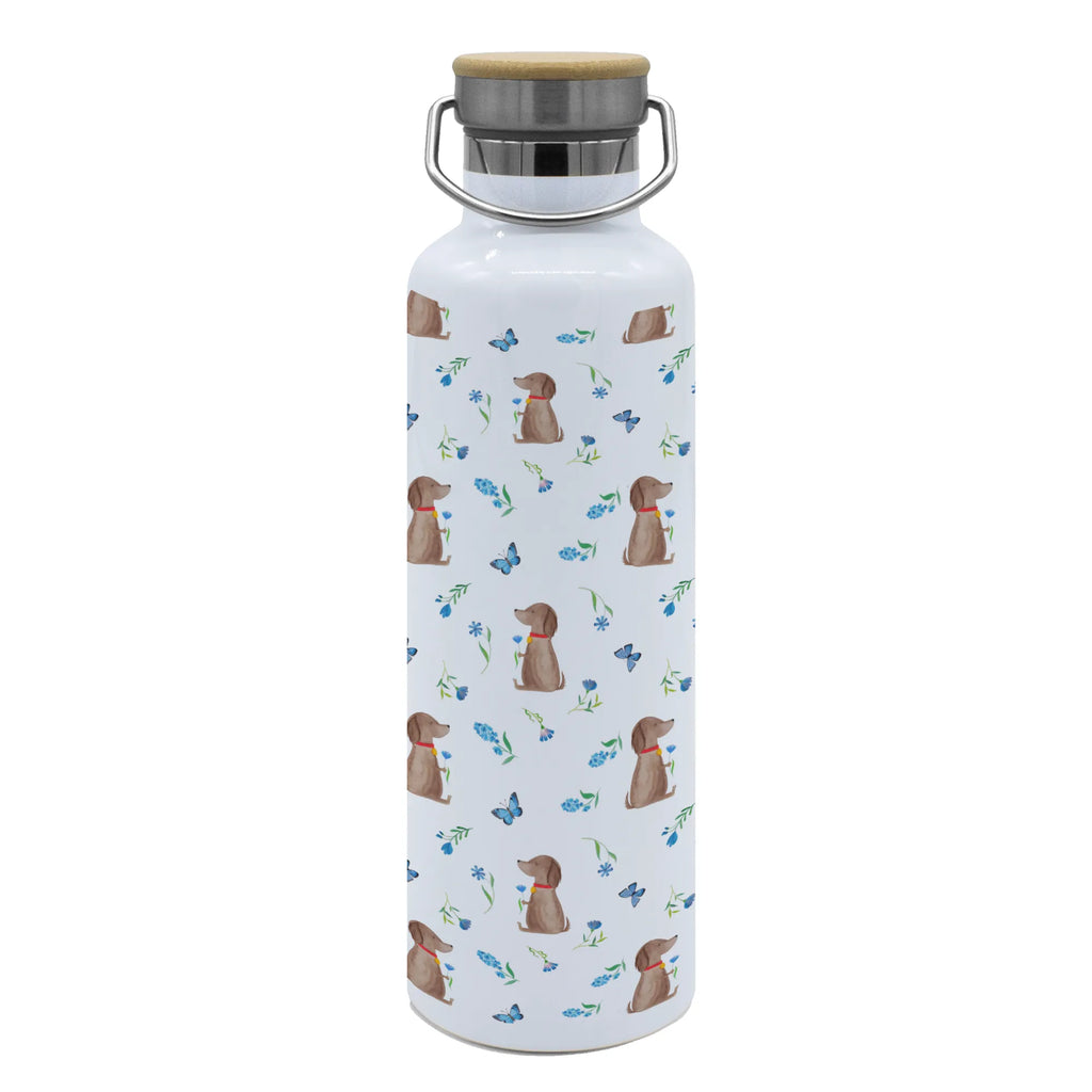 Trinkflasche Hund Blume Muster Thermosflasche, Isolierflasche, Edelstahl, Trinkflasche, isoliert, Wamrhaltefunktion, Sportflasche, Flasche zum Sport, Sportlerflasche, Hund, Hundemotiv, Haustier, Hunderasse, Tierliebhaber, Hundebesitzer, Sprüche, Hunde, Frauchen, Hundeliebe