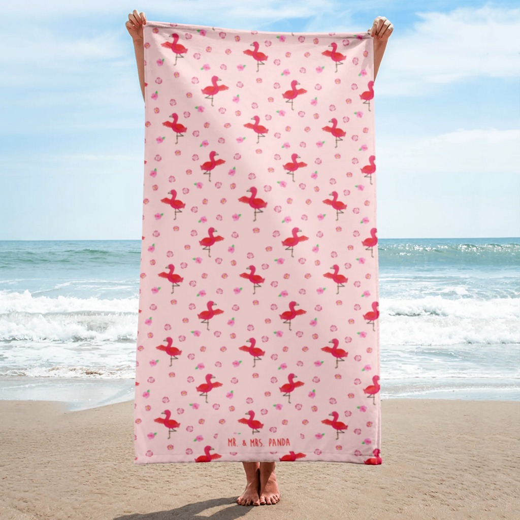 XL Badehandtuch Flamingo Yoga Muster Handtuch, Badetuch, Duschtuch, Strandtuch, Saunatuch, Flamingo, Vogel, Yoga, Namaste, Achtsamkeit, Yoga-Übung, Entspannung, Ärger, Aufregen, Tiefenentspannung