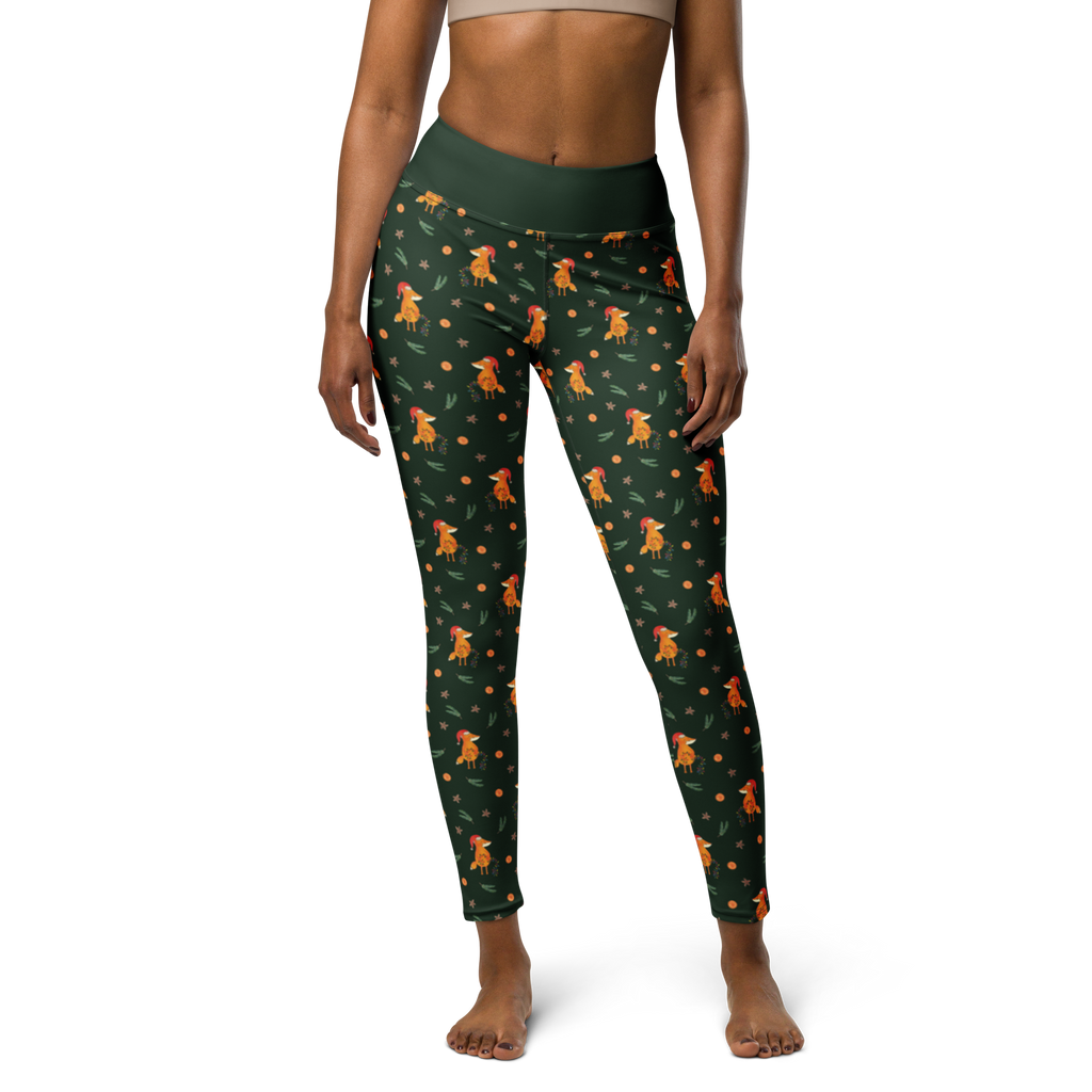 Yogahose Fuchs Weihnachten Muster Yogapants, Yogaleggings, Yogaleggins, Yogahose Damen, Yogahose, Frauen, Yogahose Mädchen, Yogahose Kinder, Yogahose Herren, Yogahose Männer, Winter, Weihnachten, Weihnachtsdeko, Nikolaus, Advent, Heiligabend, Wintermotiv, Fuchs, Füchse, Spruch schön, Geschenk Weihnachten, Weihnachtsmann, Weihnachtszeit